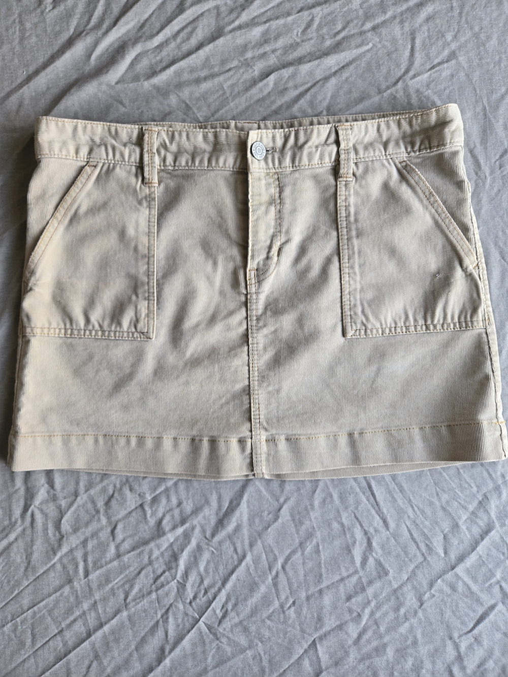 Gap Beige Corduroy Utility Mini Skirt with Front Pockets